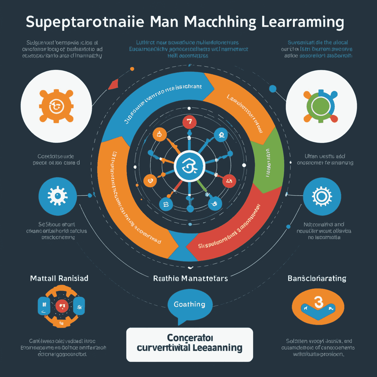 Diagrama comparativo de los tres tipos principales de aprendizaje automático: supervisado, no supervisado y por refuerzo